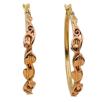 9ct gold 2-tone Clogau Hoop Earrings